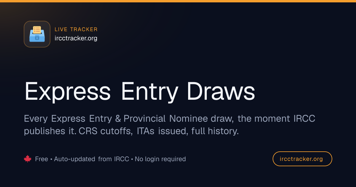 Canada Express Entry Draws — Latest CRS Cut-offs | IRCC Tracker